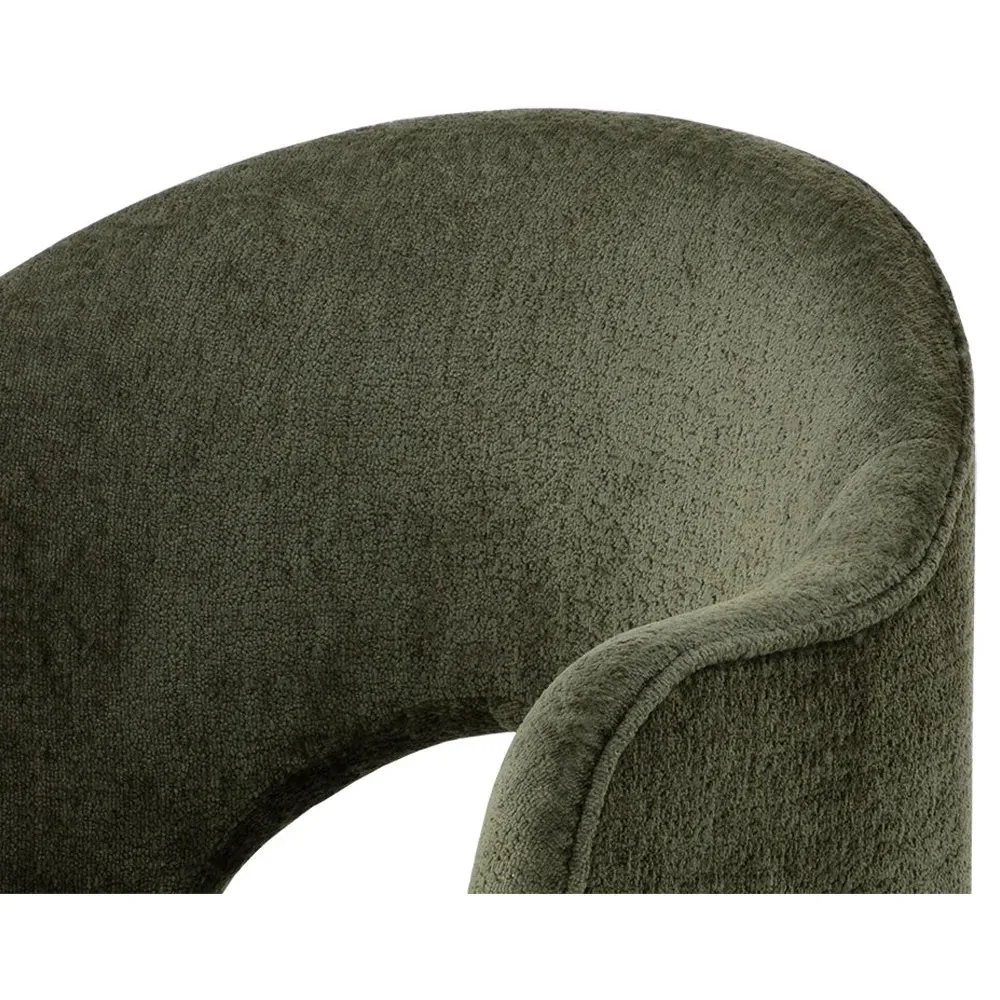 Haley Dining Arm Chair - Green, Velvet