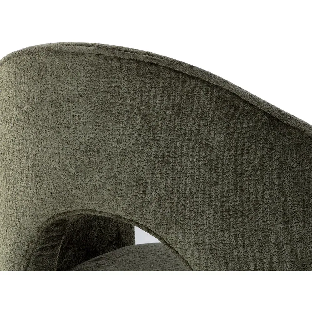 Haley Dining Arm Chair - Green, Velvet