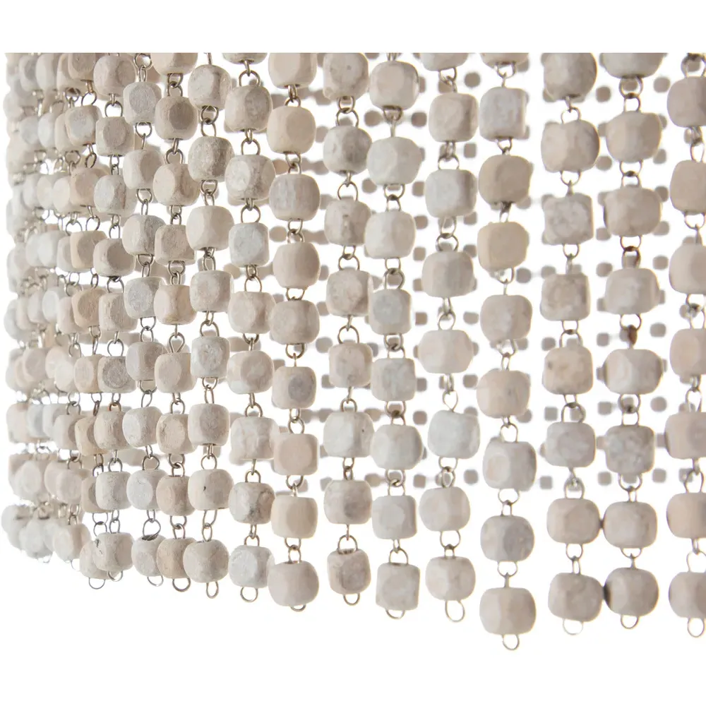 Halia Round Chandelier - White, Rattan