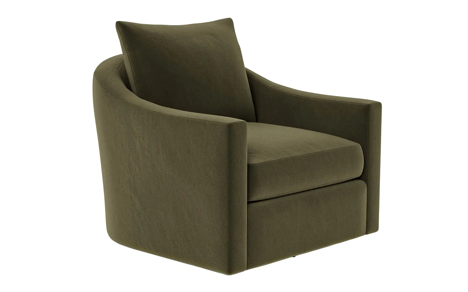 Halle Swivel Chair - Boxwood Green, Performance Velvet