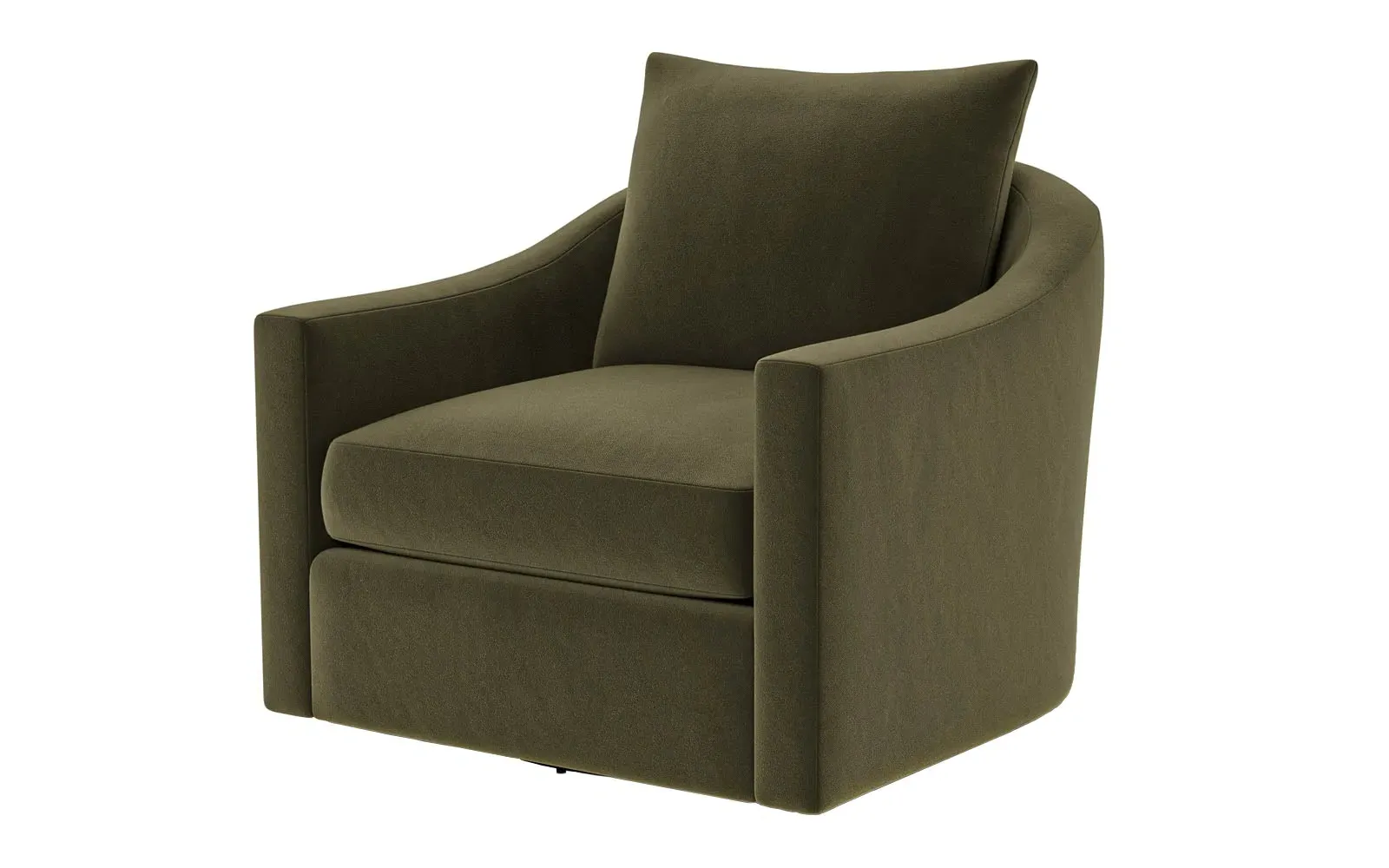 Halle Swivel Chair - Boxwood Green, Performance Velvet