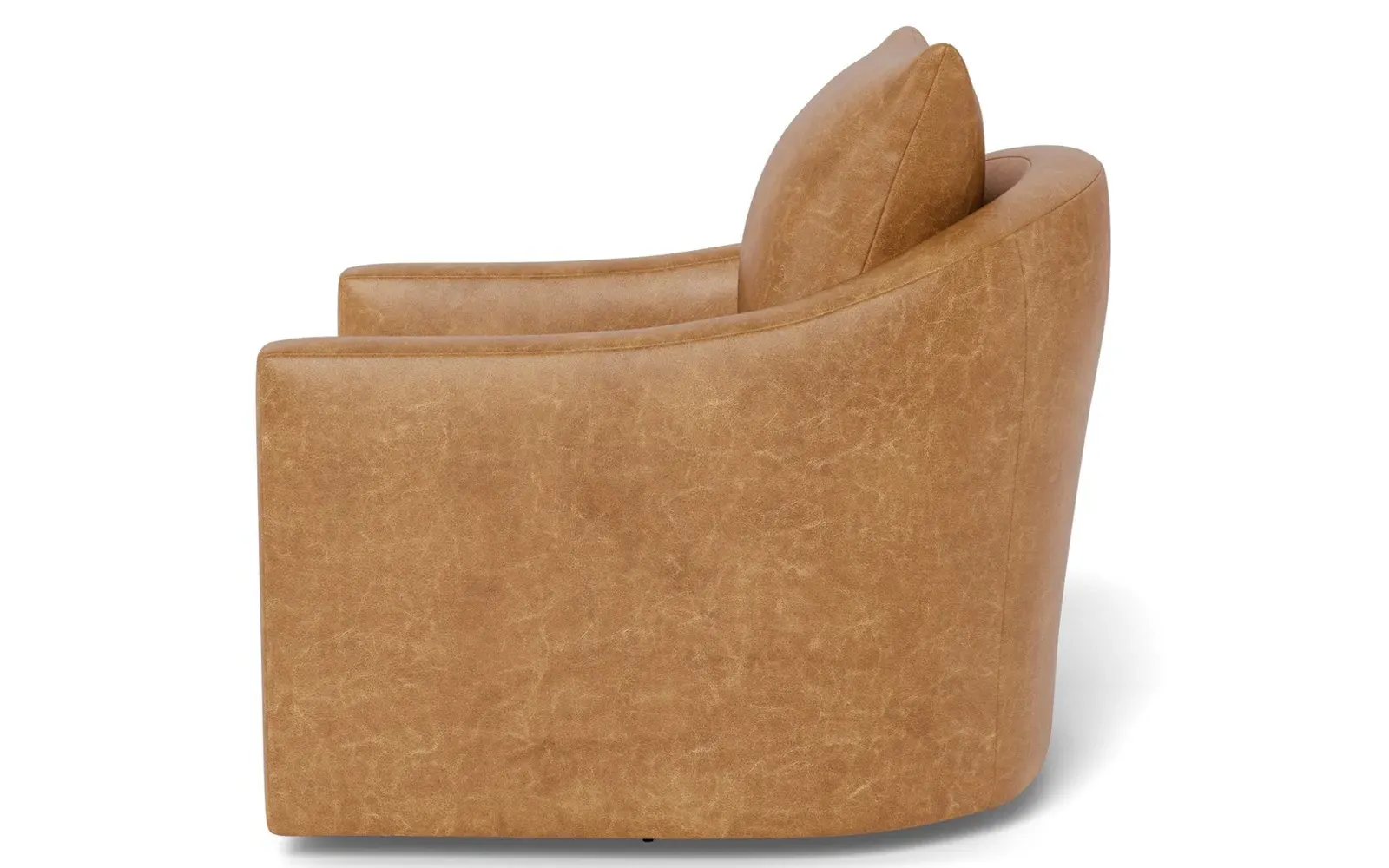 Halle Swivel Chair - Caramel, Textured Leather