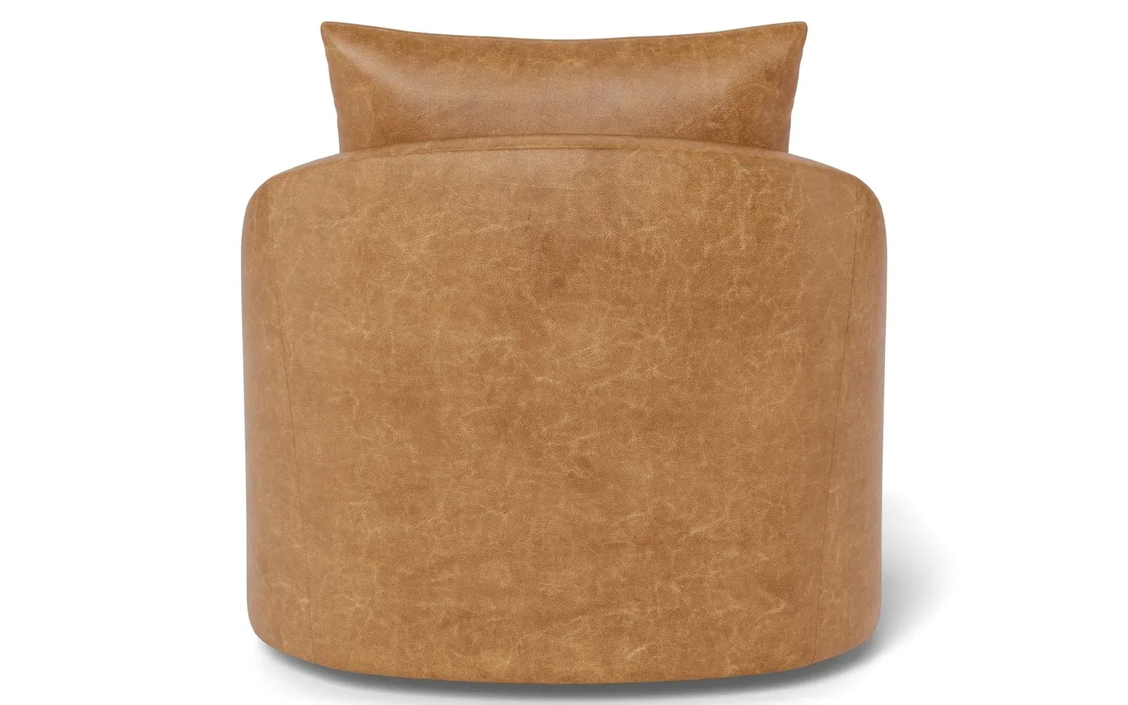 Halle Swivel Chair - Caramel, Textured Leather