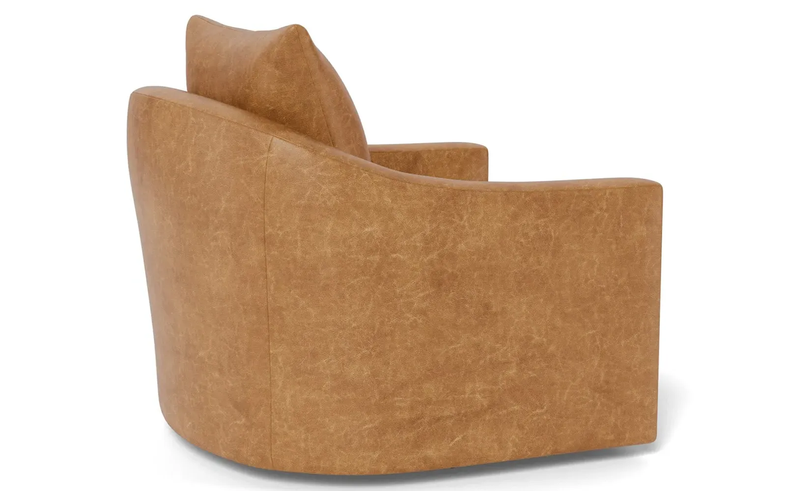 Halle Swivel Chair - Caramel, Textured Leather