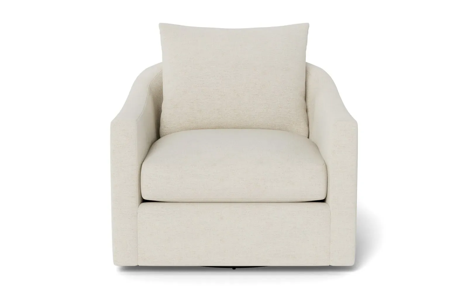 Halle Swivel Chair - Heathered Ivory, Performance Chenille