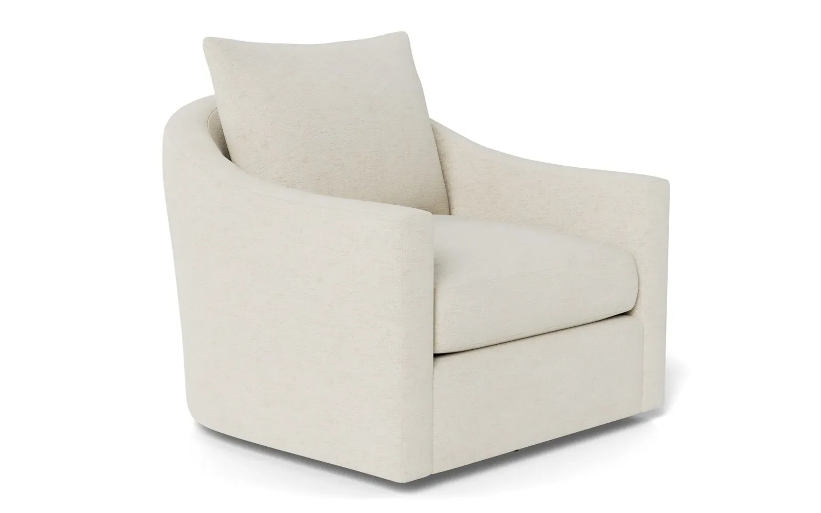 Halle Swivel Chair - Heathered Ivory, Performance Chenille