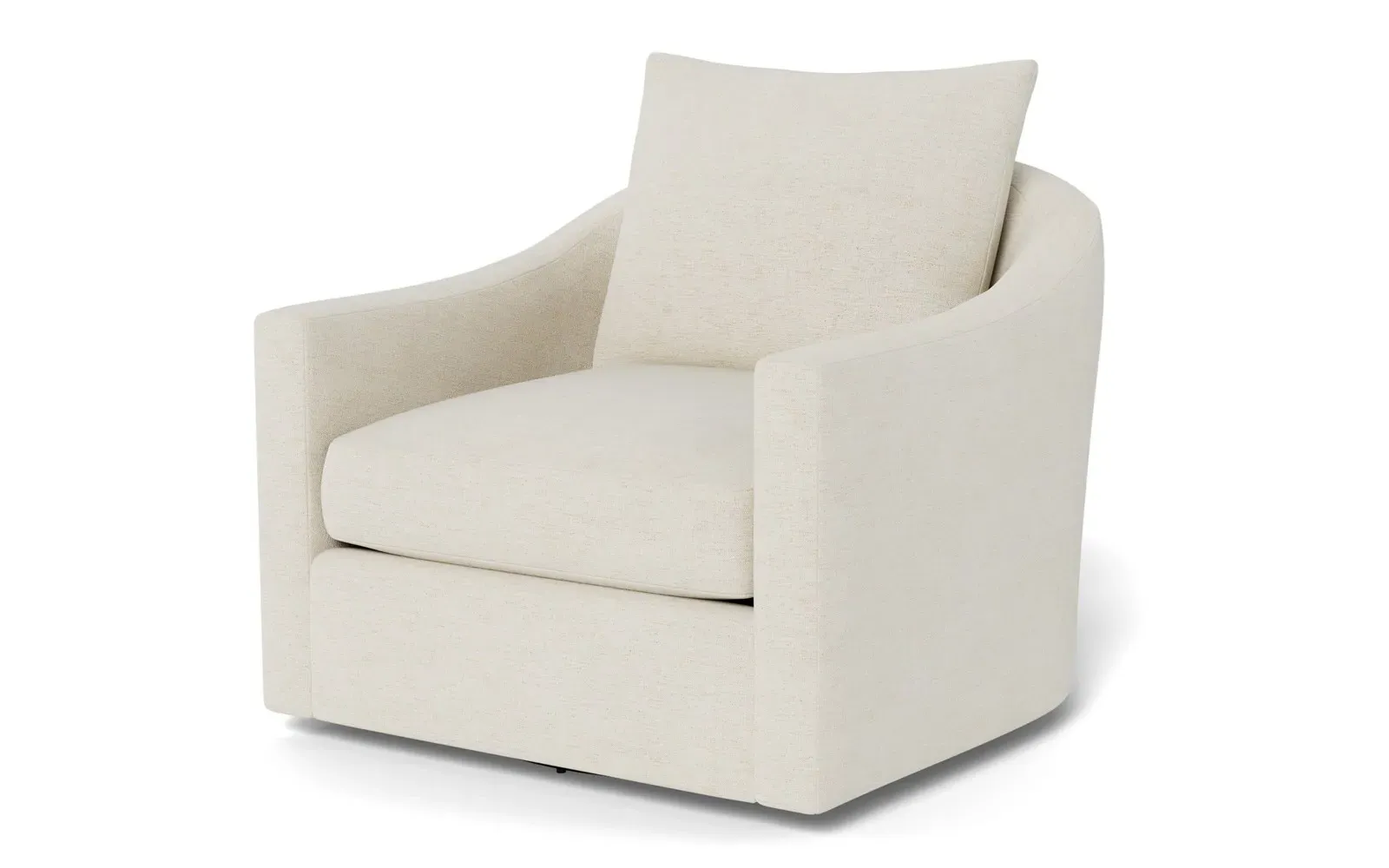 Halle Swivel Chair - Heathered Ivory, Performance Chenille