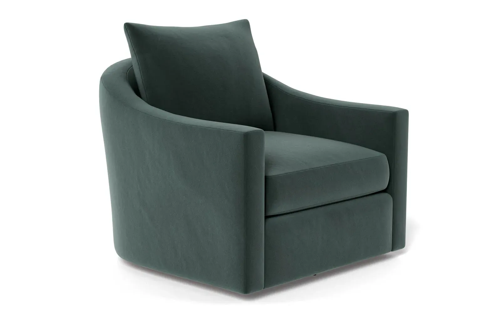 Halle Swivel Chair - Lagoon, Performance Velvet