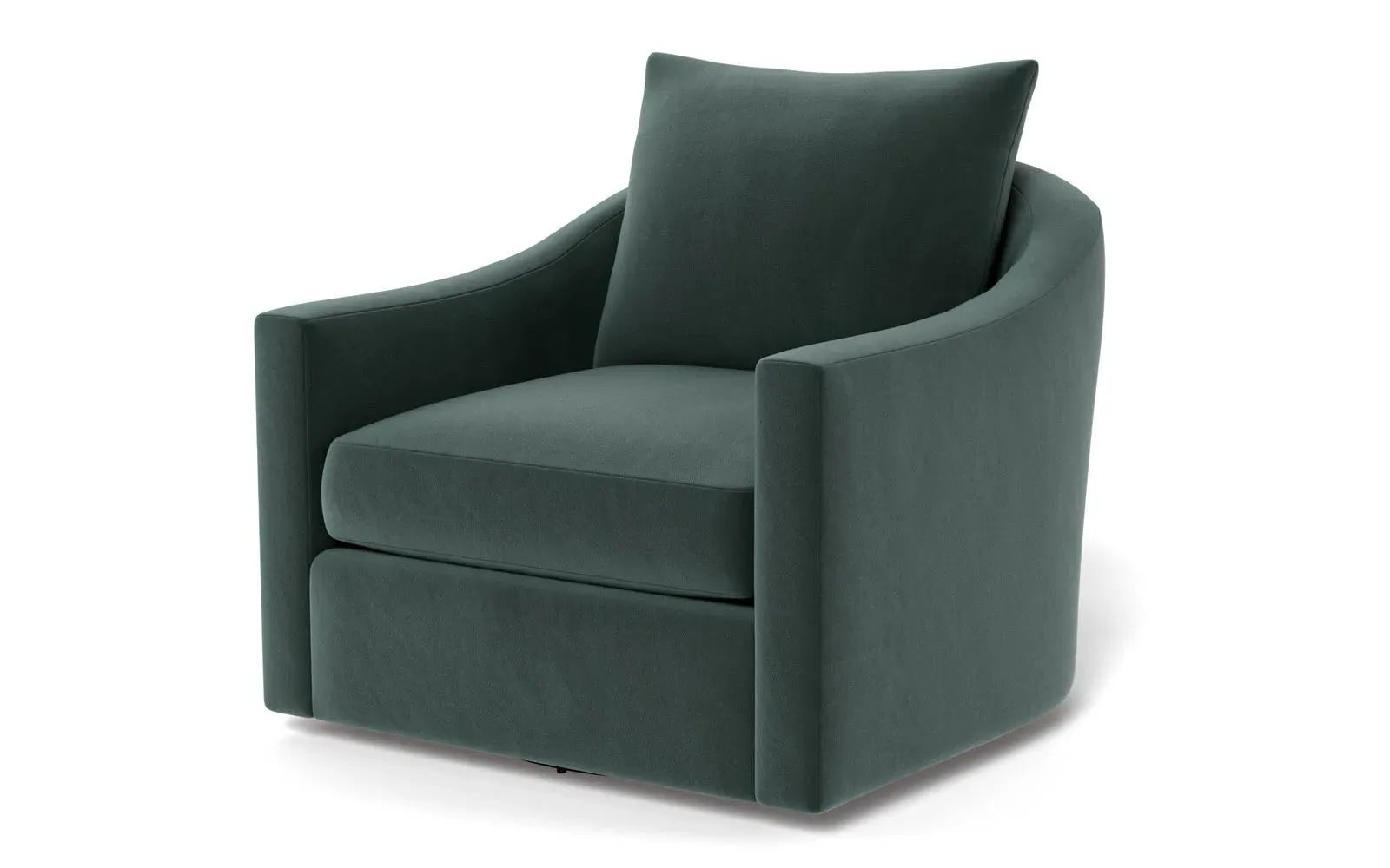 Halle Swivel Chair - Lagoon, Performance Velvet