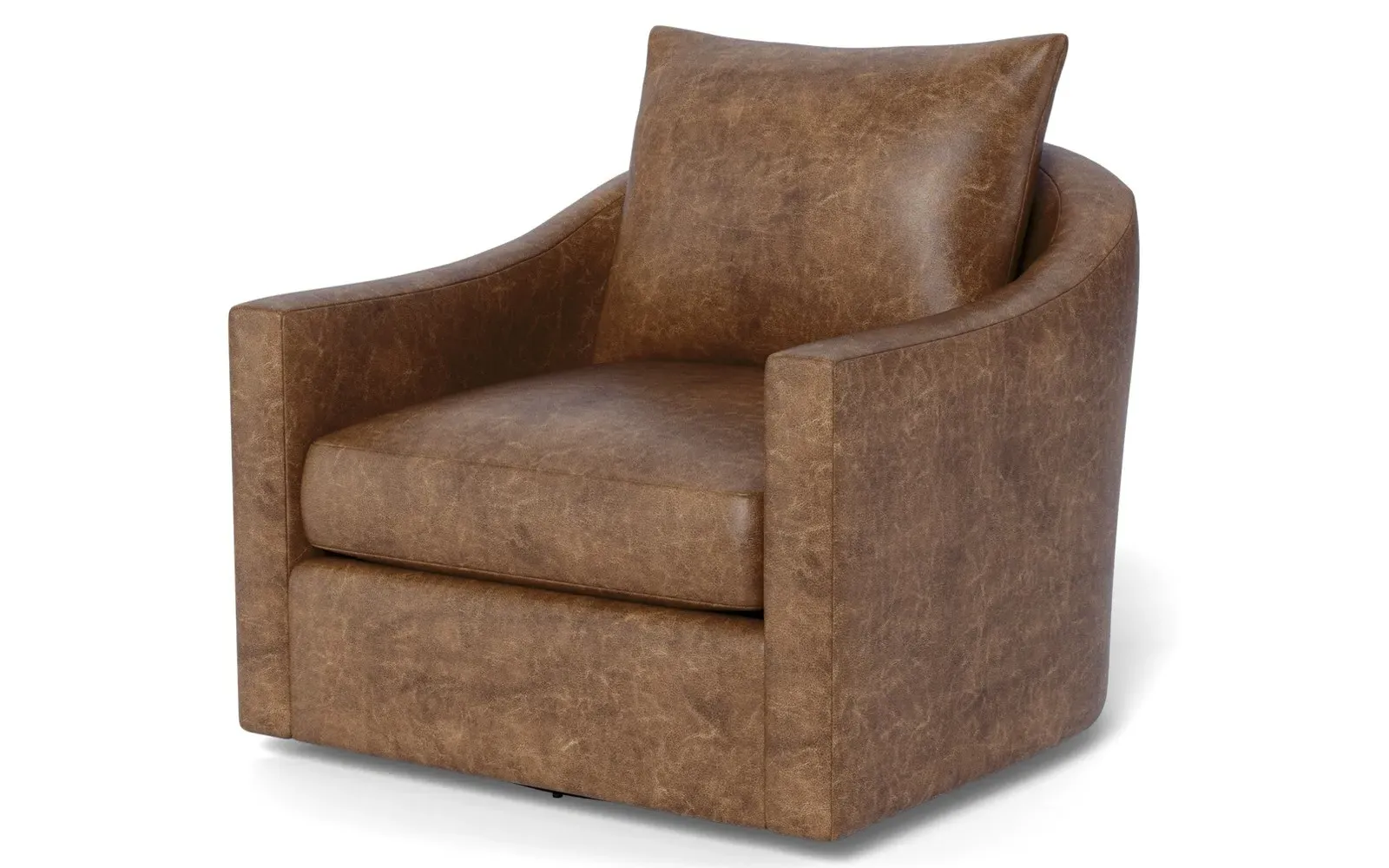 Halle Swivel Chair - Milk Chocolate, Leather