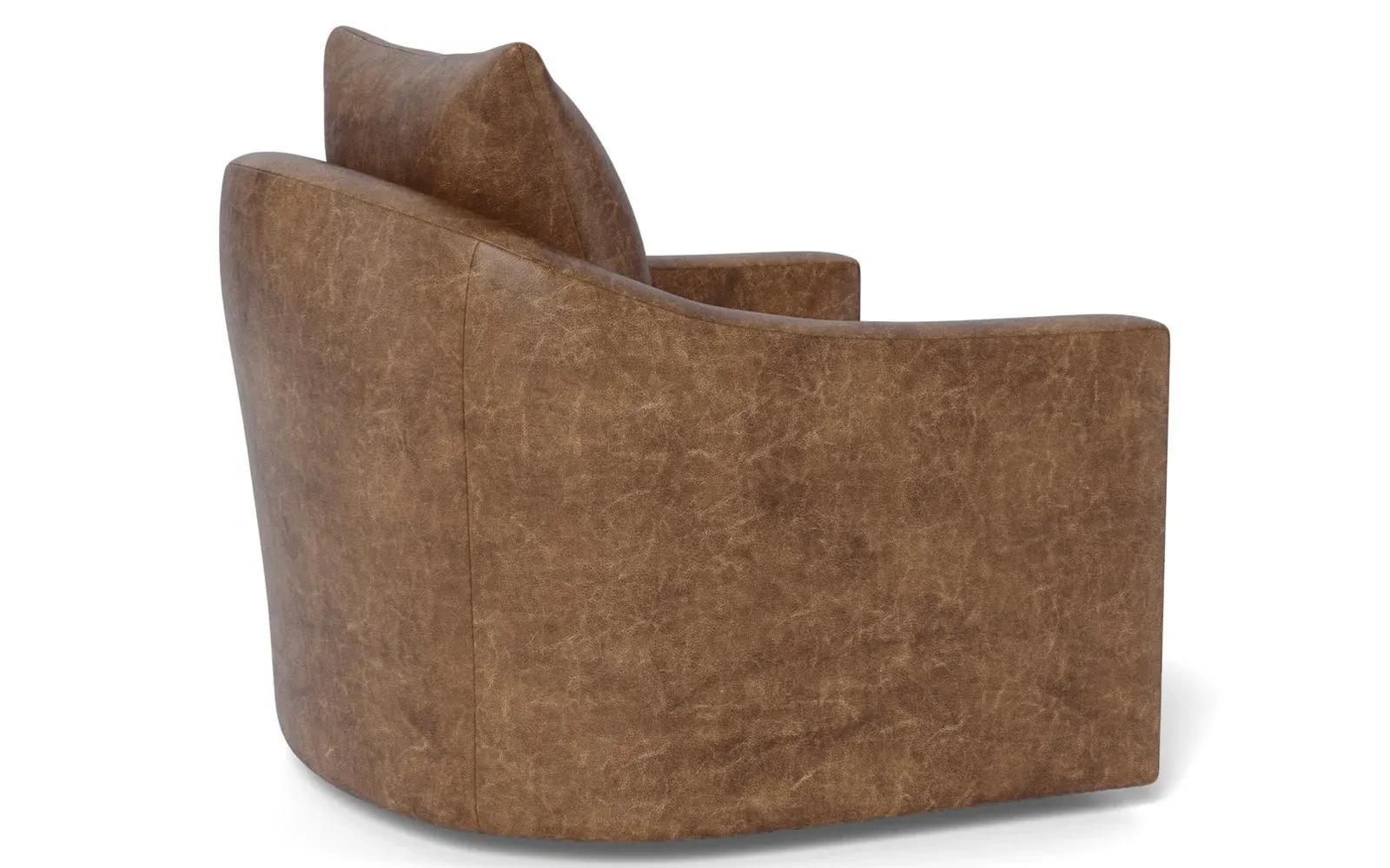 Halle Swivel Chair - Milk Chocolate, Leather