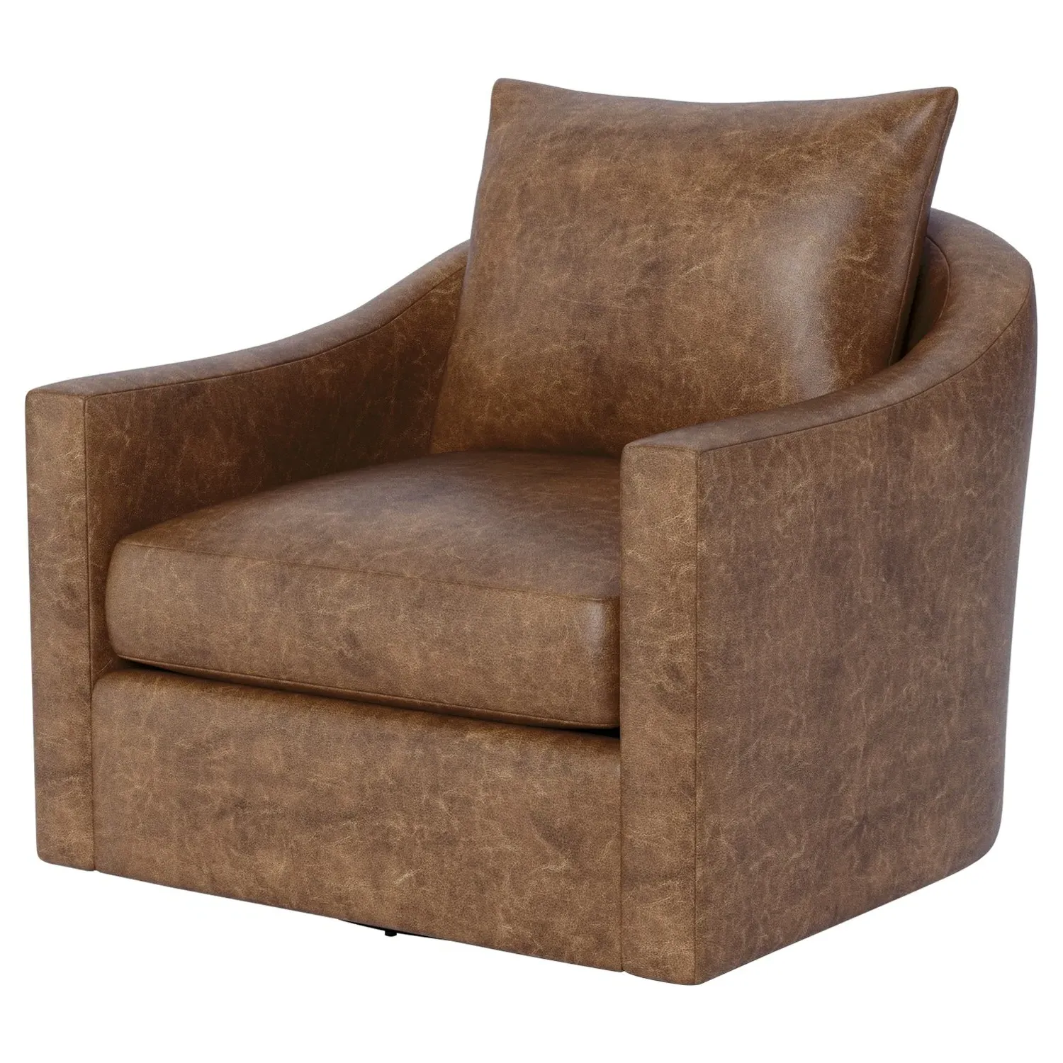 Halle Swivel Chair - Milk Chocolate, Leather