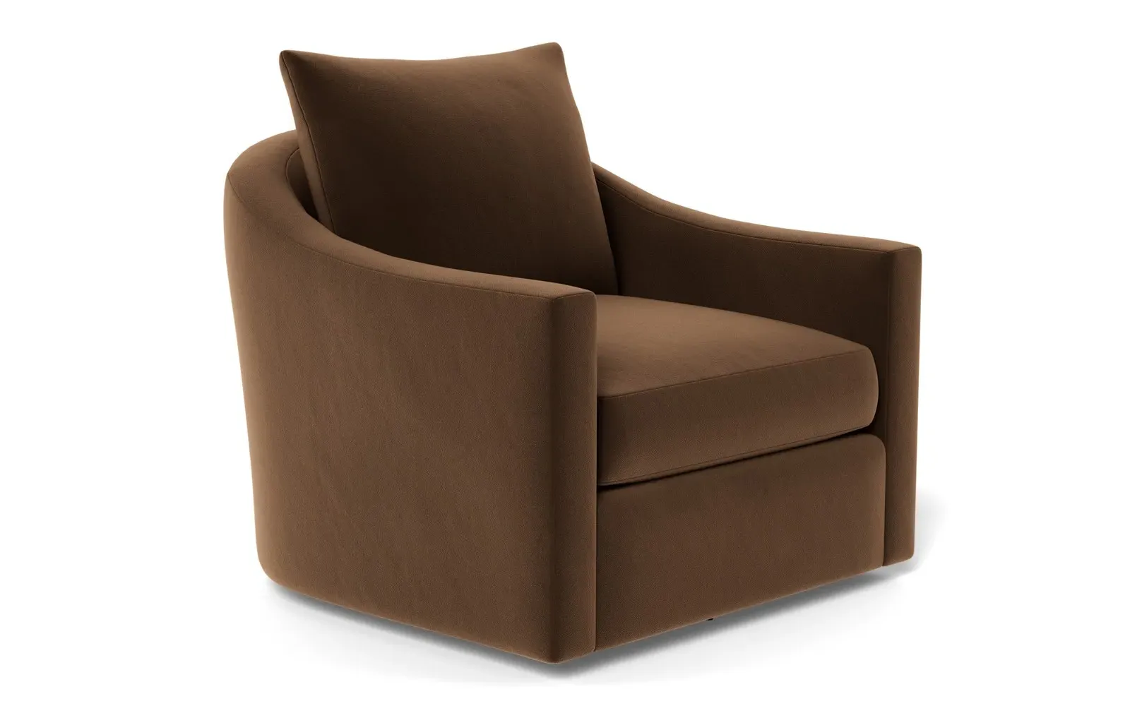 Halle Swivel Chair - Molasses, Performance Velvet