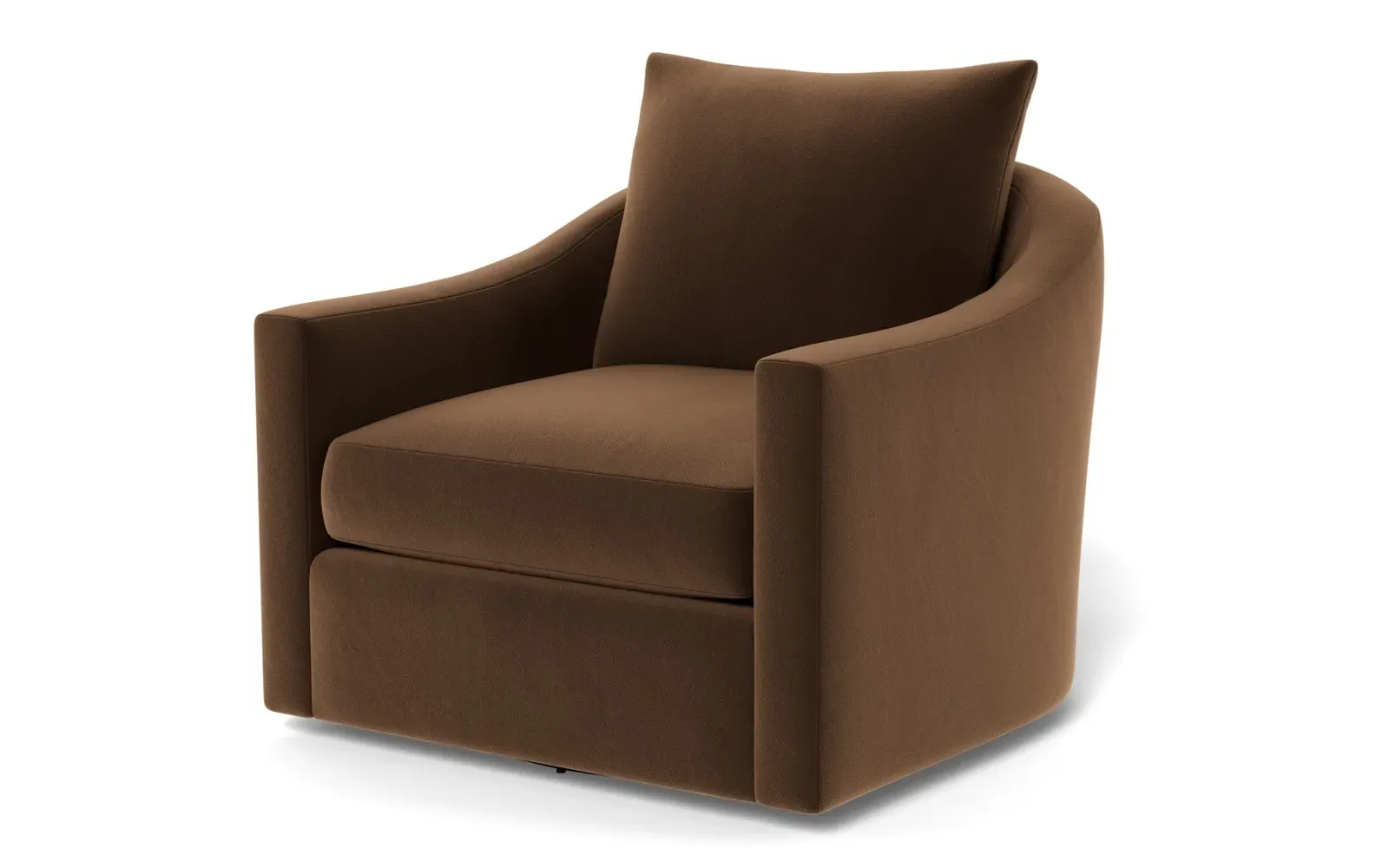 Halle Swivel Chair - Molasses, Performance Velvet