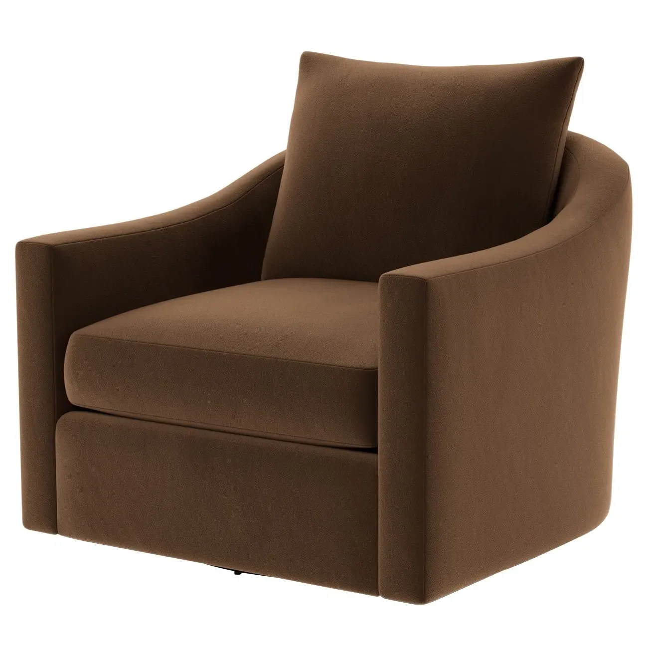 Halle Swivel Chair - Molasses, Performance Velvet