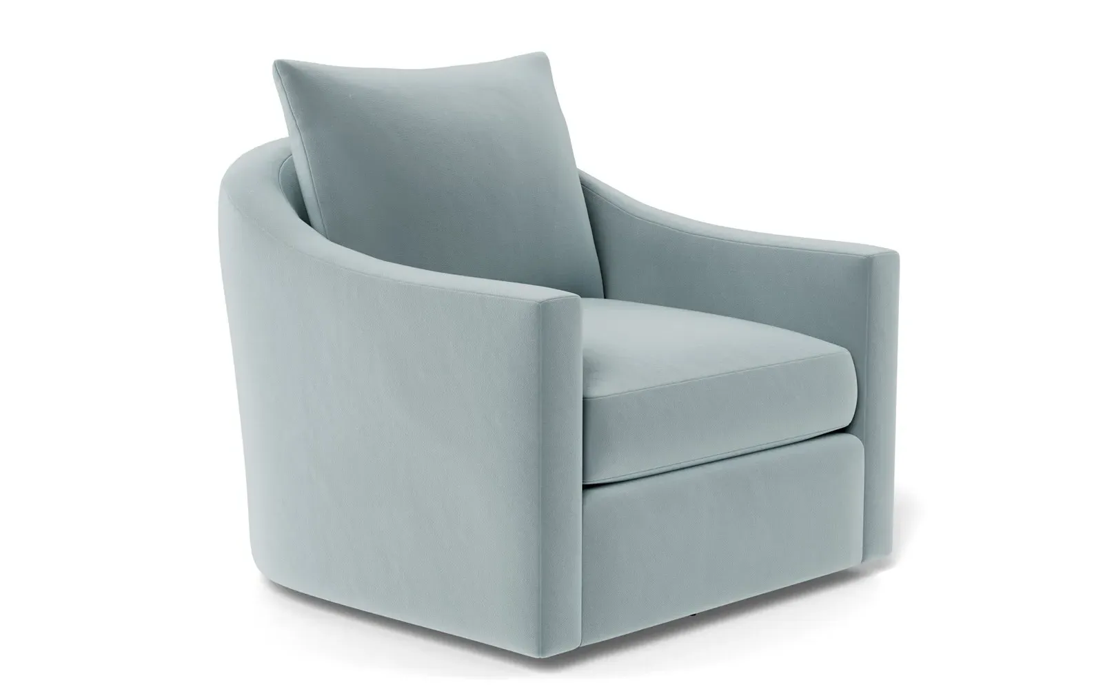 Halle Swivel Chair - Saltwater Blue, Performance Velvet