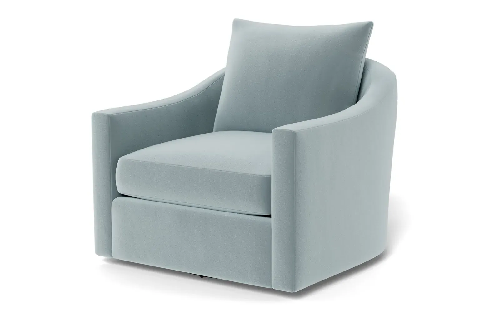 Halle Swivel Chair - Saltwater Blue, Performance Velvet