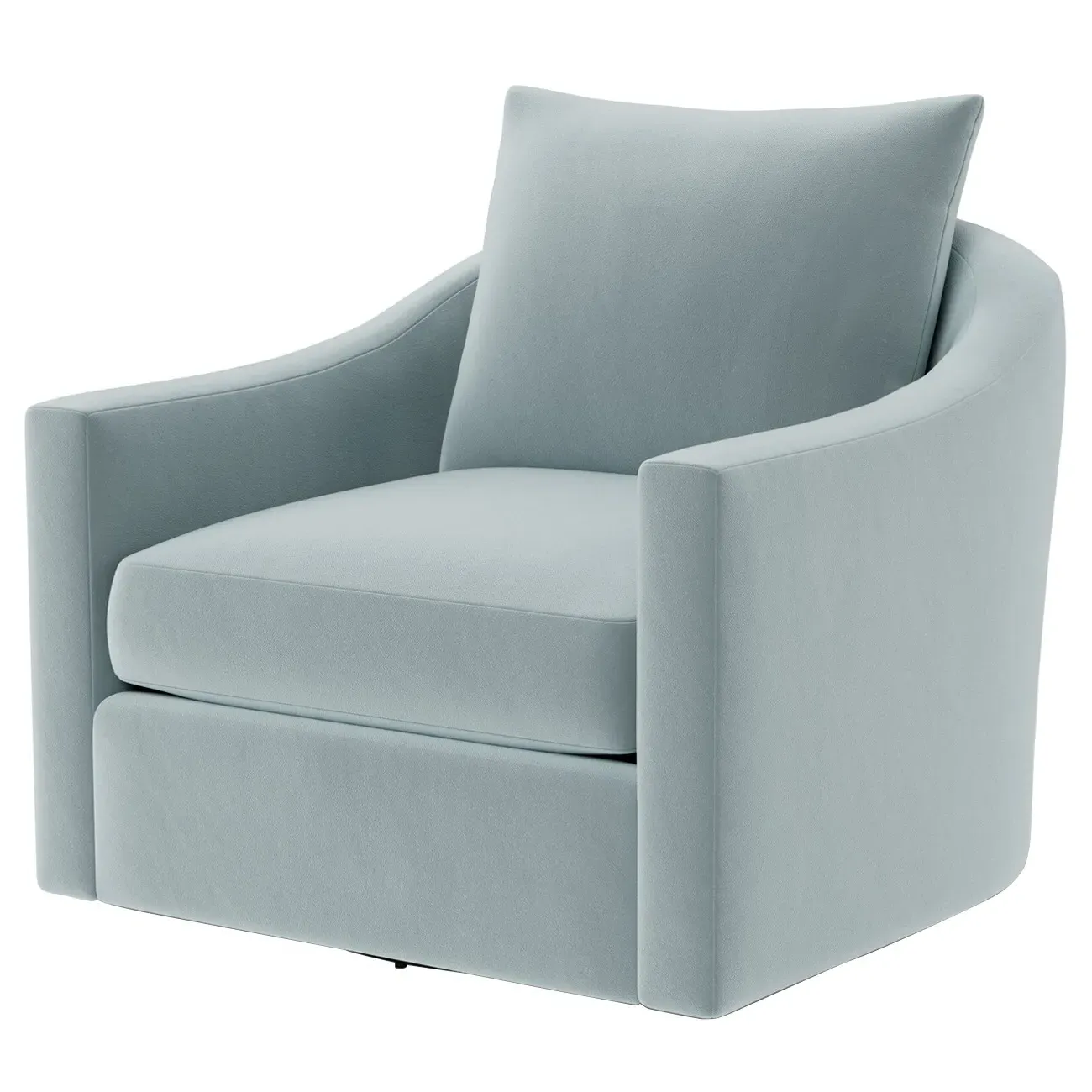 Halle Swivel Chair - Saltwater Blue, Performance Velvet