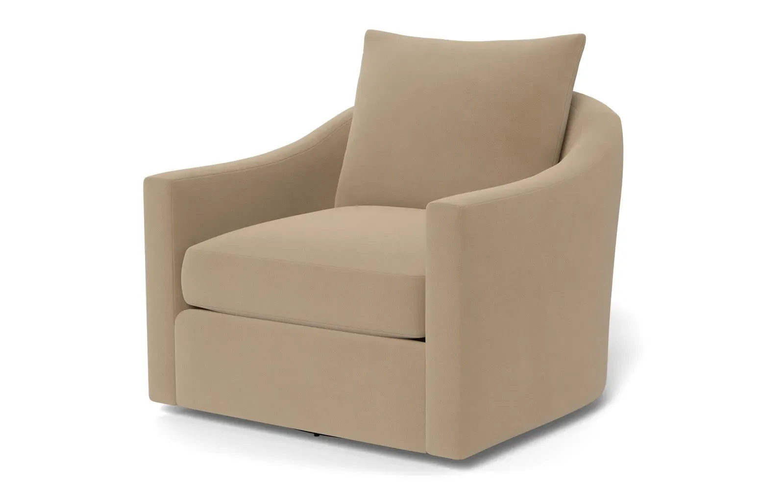 Halle Swivel Chair - Sand Dune, Performance Velvet