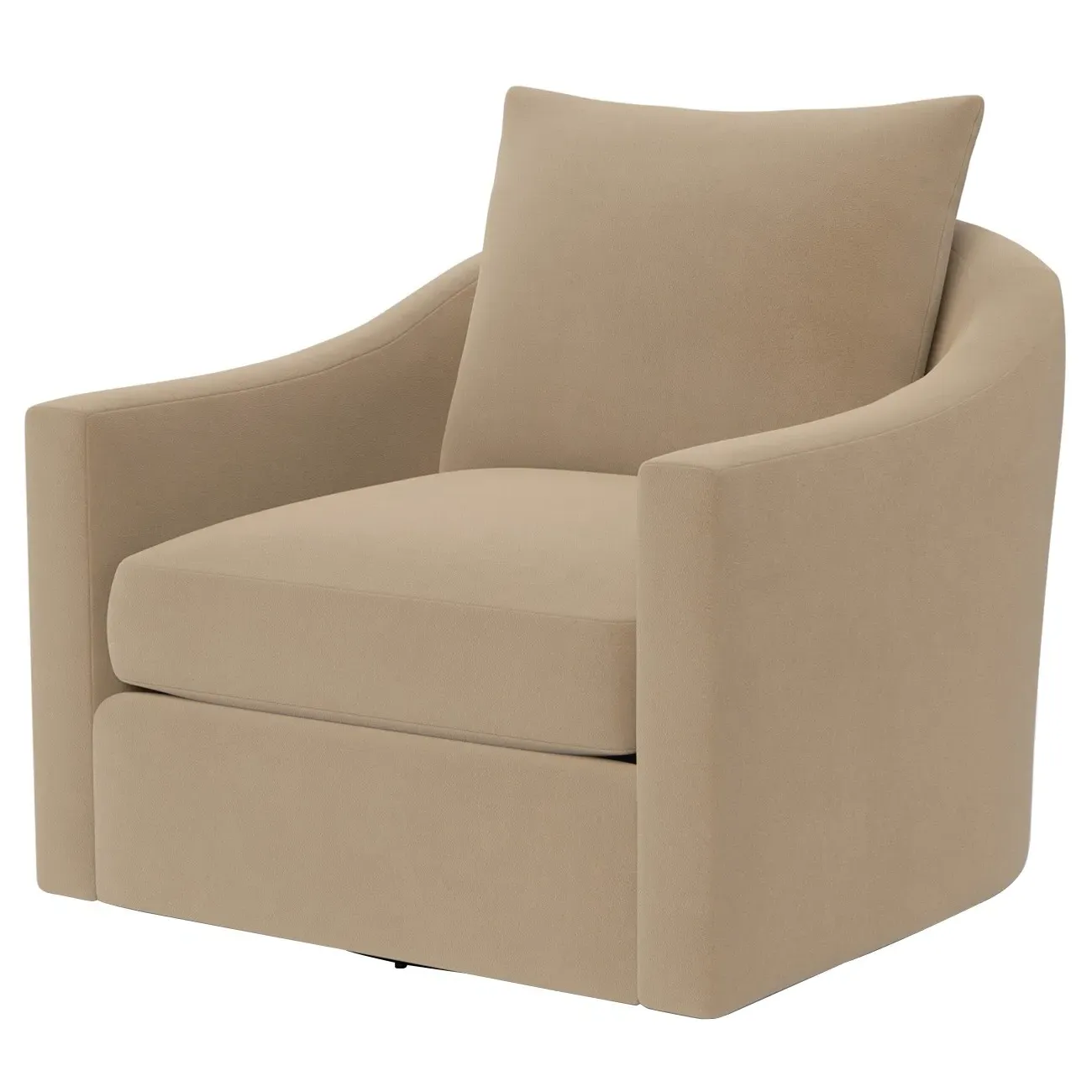 Halle Swivel Chair - Sand Dune, Performance Velvet