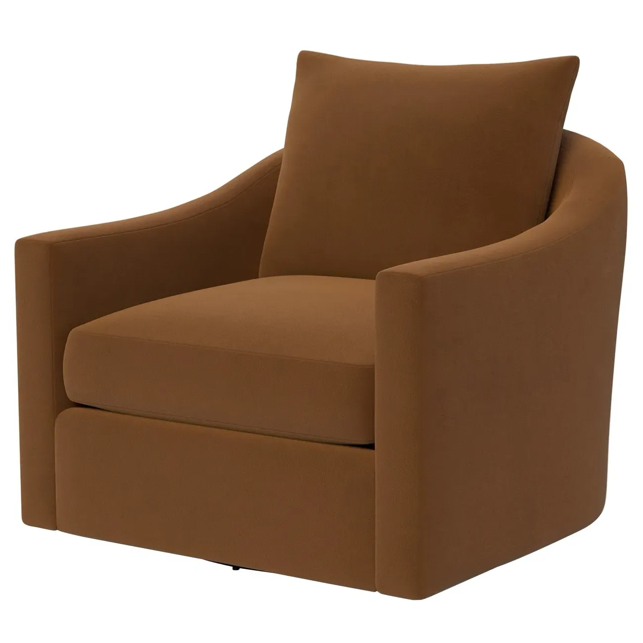 Halle Swivel Chair - Spice, Performance Velvet