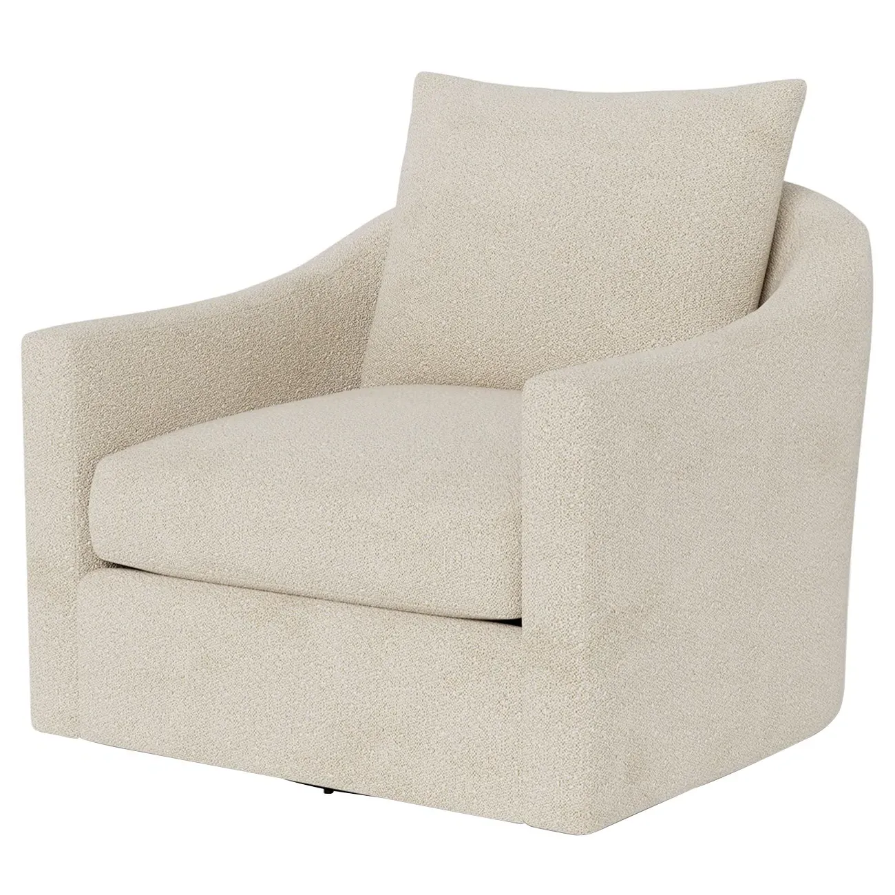 Halle Swivel Chair - Sugar Cookie, Performance Boucle
