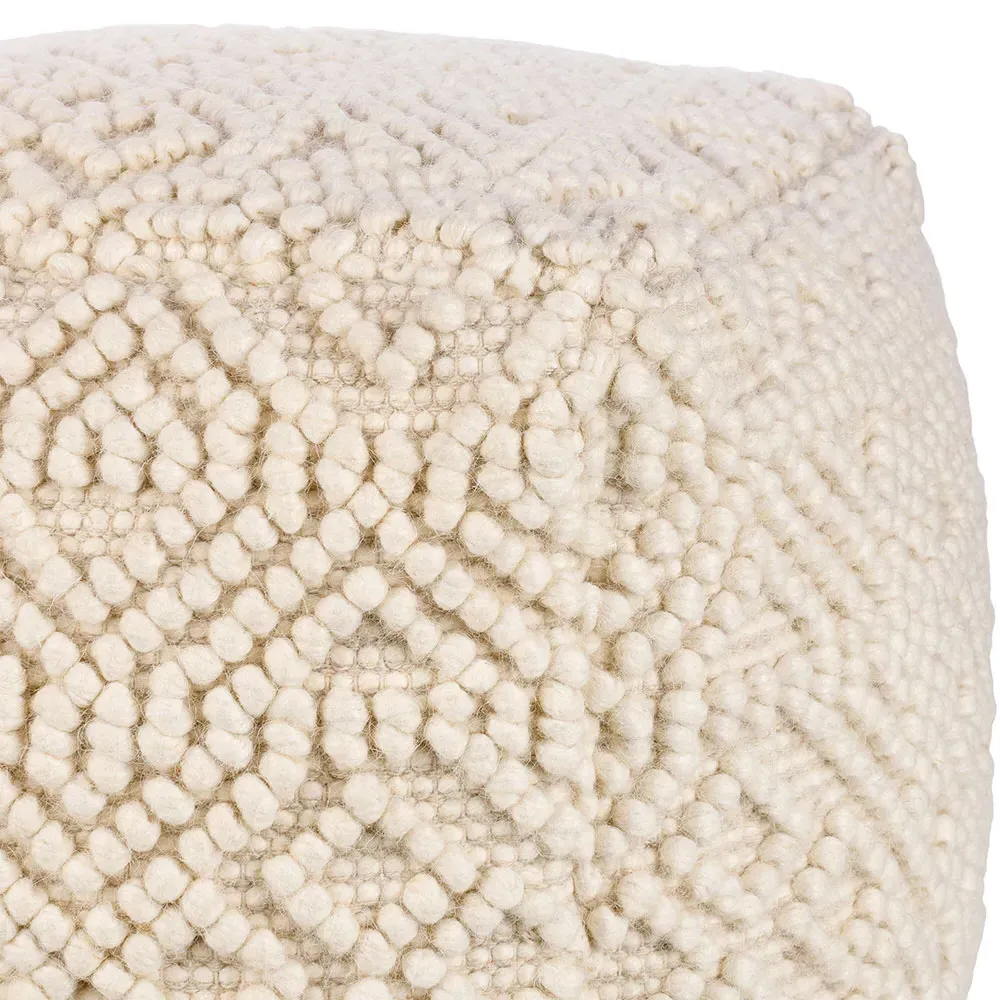 Hallie Square Pouf - Cream, Cotton