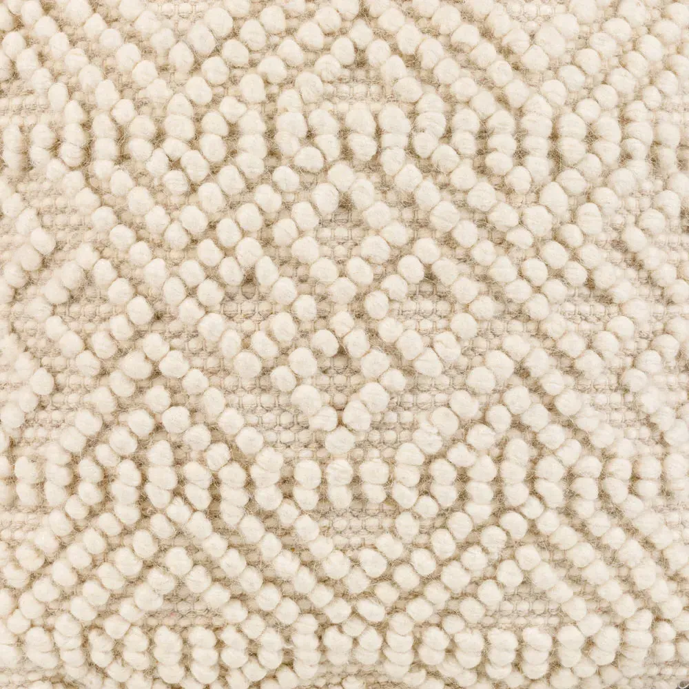 Hallie Square Pouf - Cream, Cotton