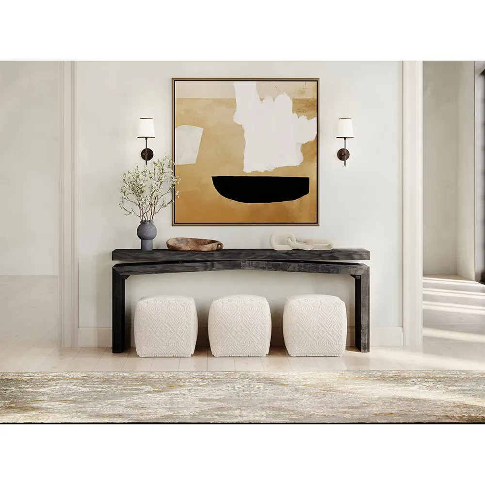 Hallie Square Pouf - Cream, Cotton