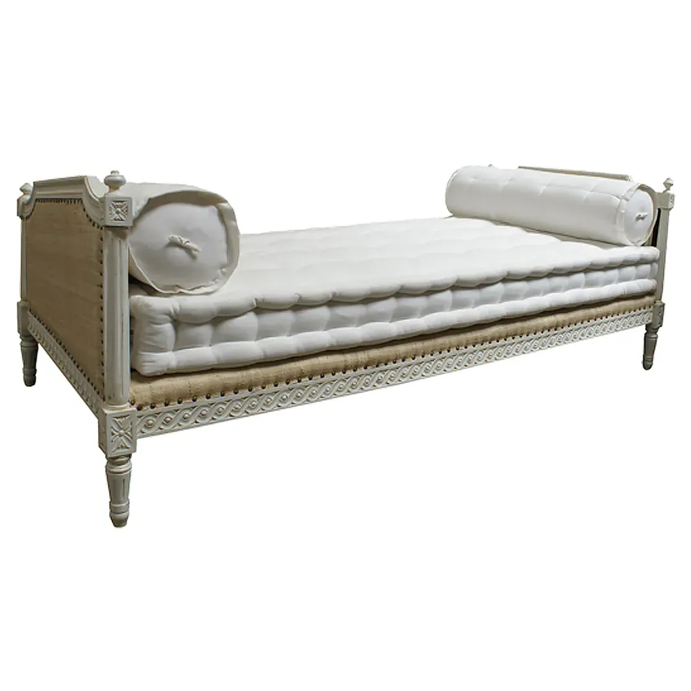 Hamish Upholstered Daybed with Nailhead Trim - White, Hardwood image