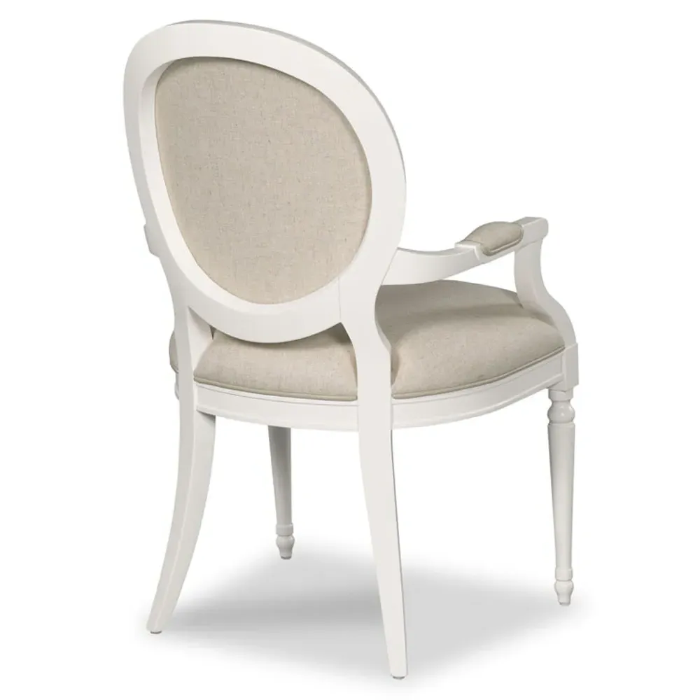 Hampton Dining Arm Chair - White Dove, Beech