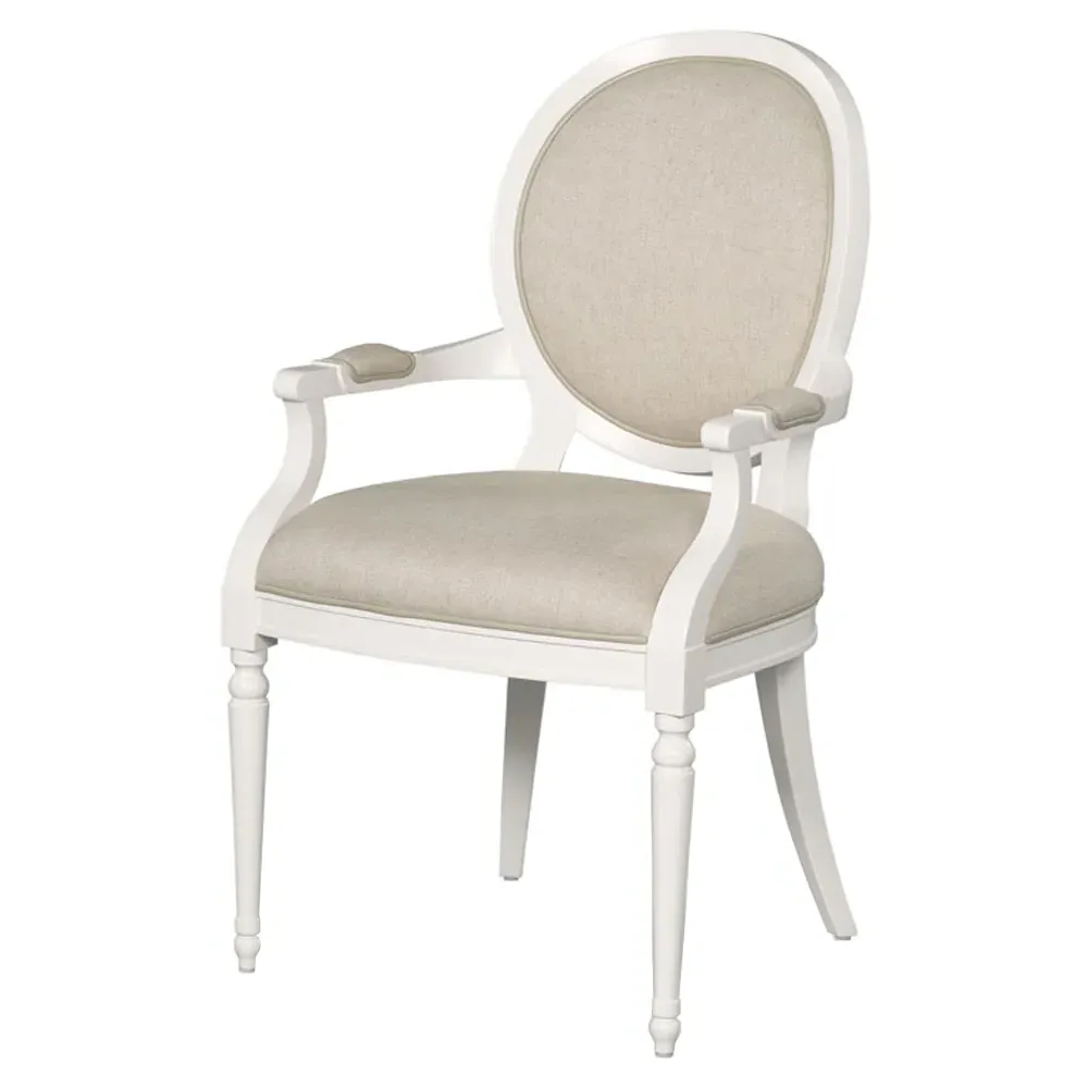 Hampton Dining Arm Chair - White Dove, Beech
