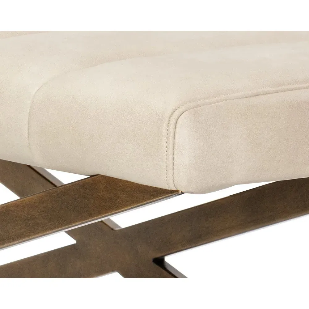 Hanalyn Tufted Bedroom Bench - Cream, Faux Leather
