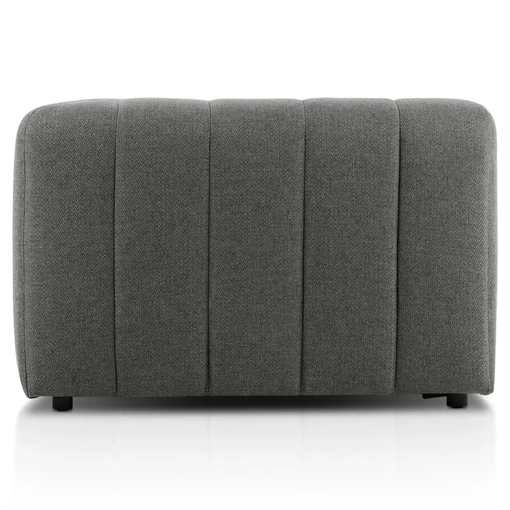 Hannah Channel Tufted 3-Piece Outdoor Sectional - Charcoal