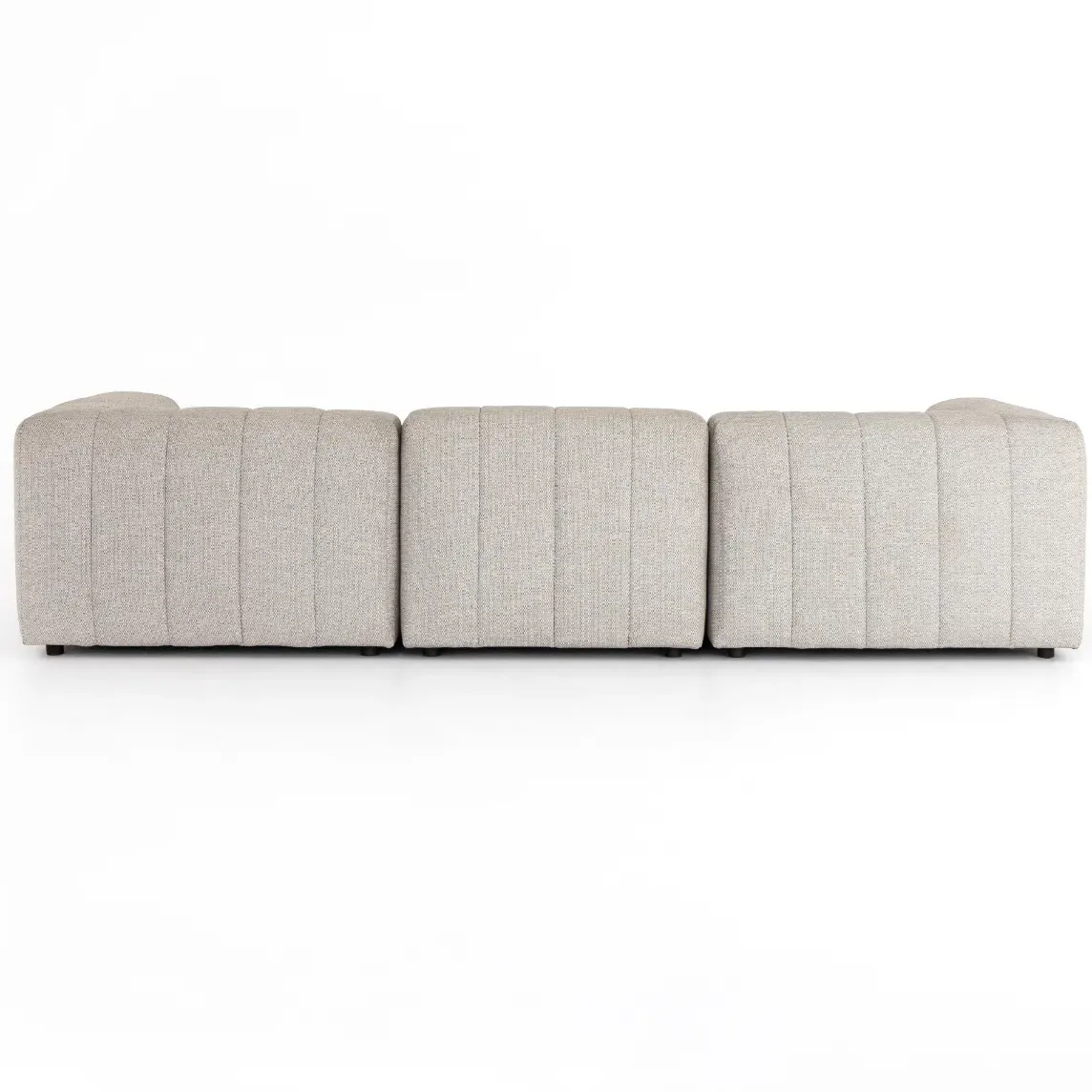 Hannah Channel Tufted 3-Piece Outdoor Sectional - Grey