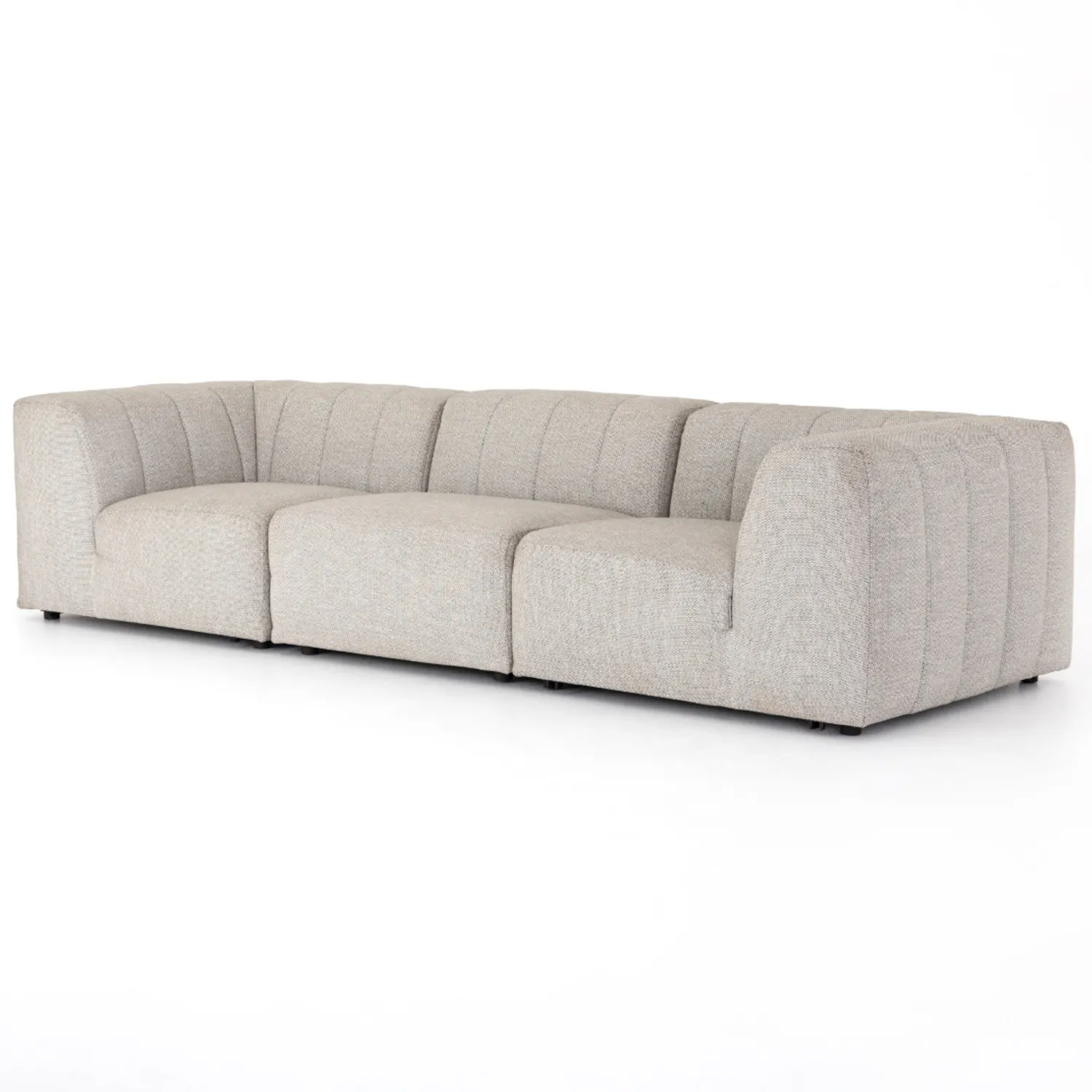 Hannah Channel Tufted 3-Piece Outdoor Sectional - Grey image