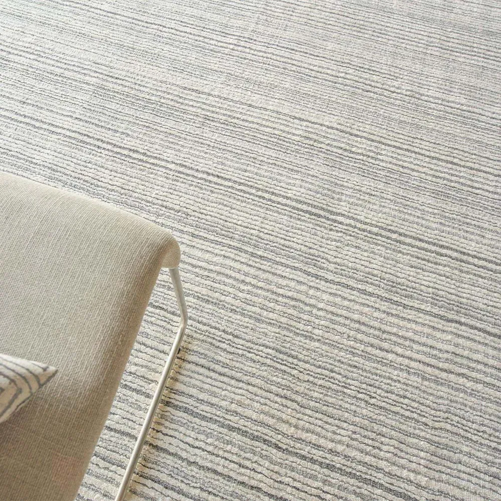 Hannah Large Patterned Rug - Silver, Nylon