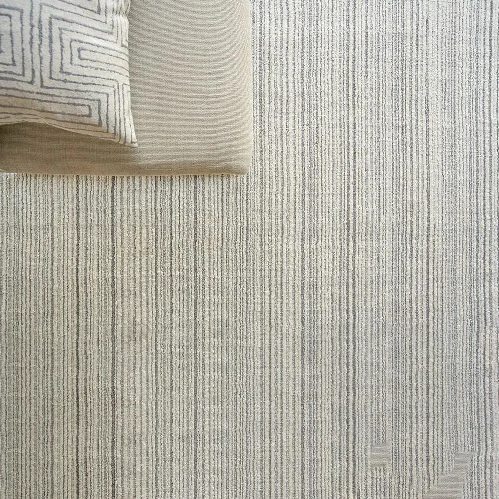 Hannah Large Patterned Rug - Silver, Nylon