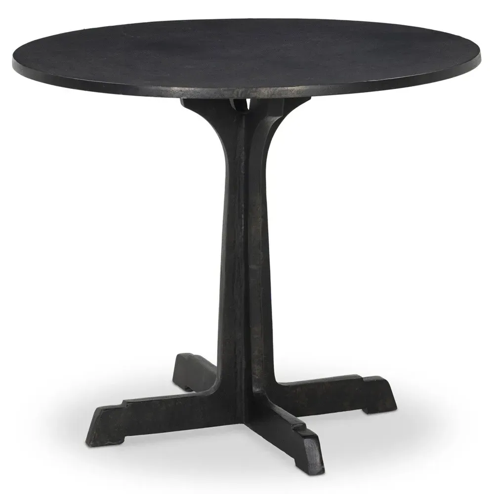 Hannah Round Outdoor Dining Table - Bronze, Aluminum