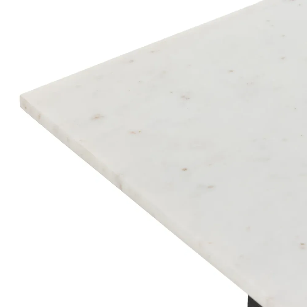 Hanne Rectangular Console Table - White, Marble
