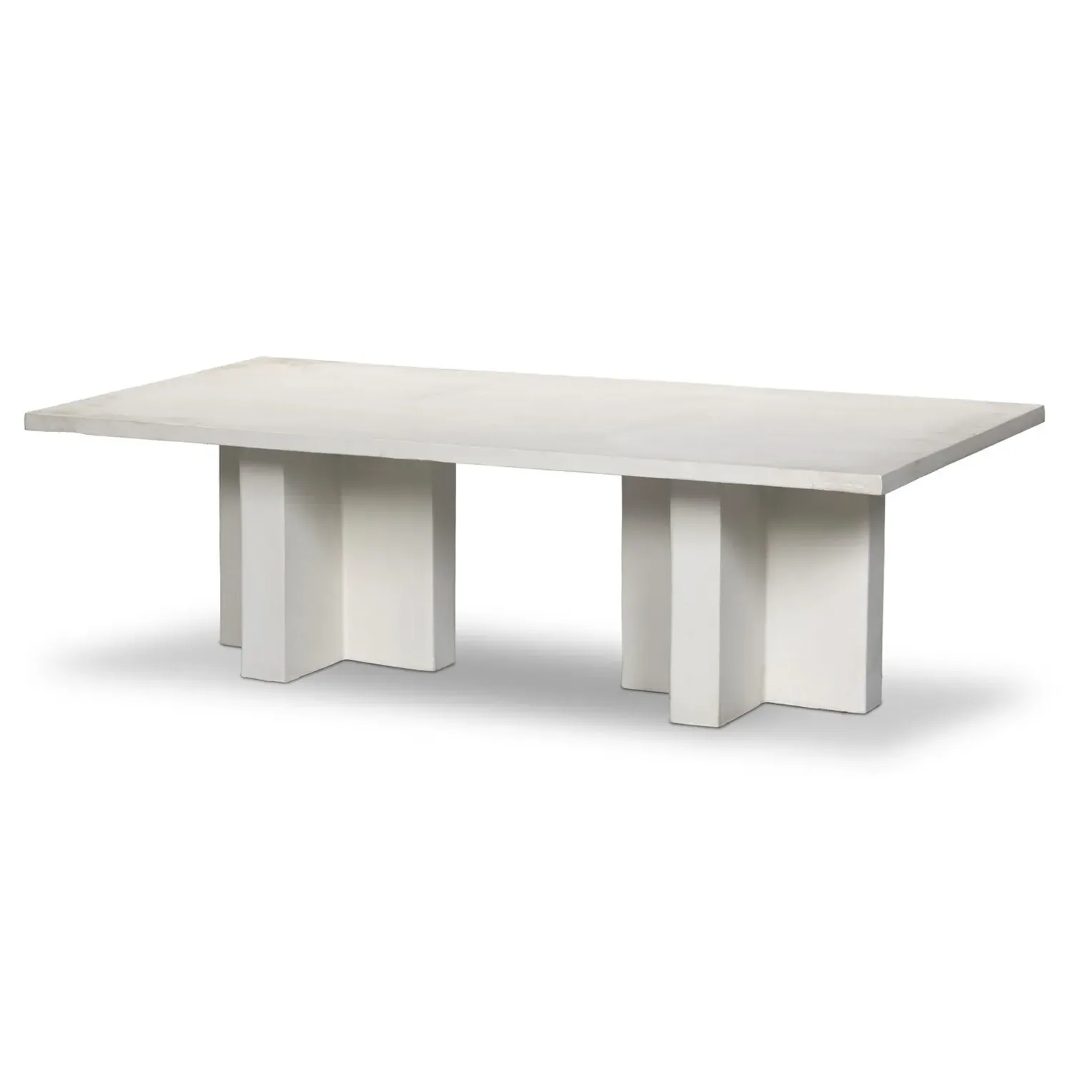 Hanne Rectangular Outdoor Coffee Table - White, Aluminum