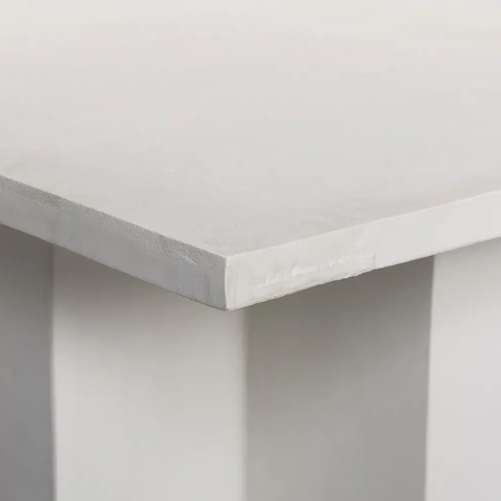 Hanne Rectangular Outdoor Coffee Table - White, Aluminum