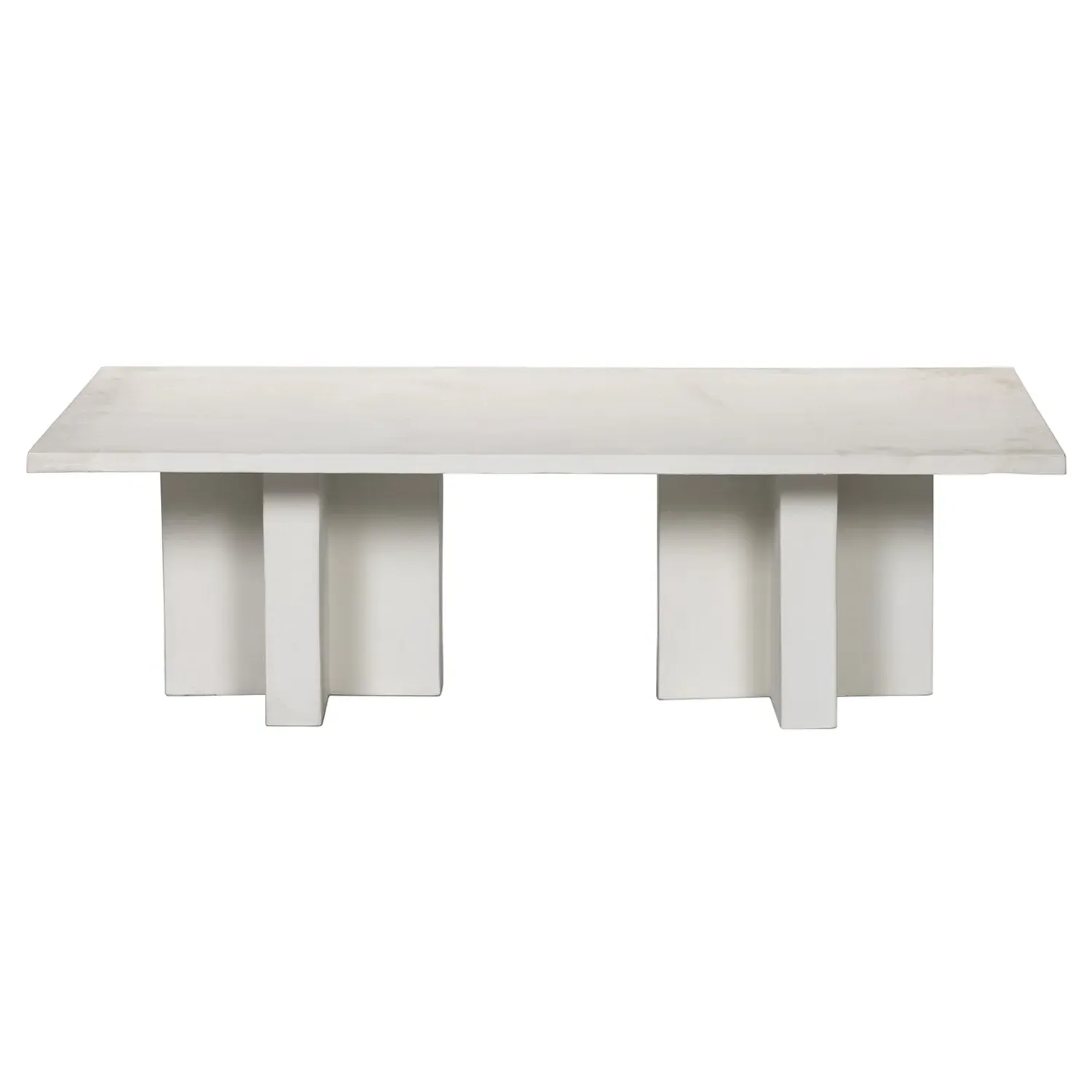 Hanne Rectangular Outdoor Coffee Table - White, Aluminum