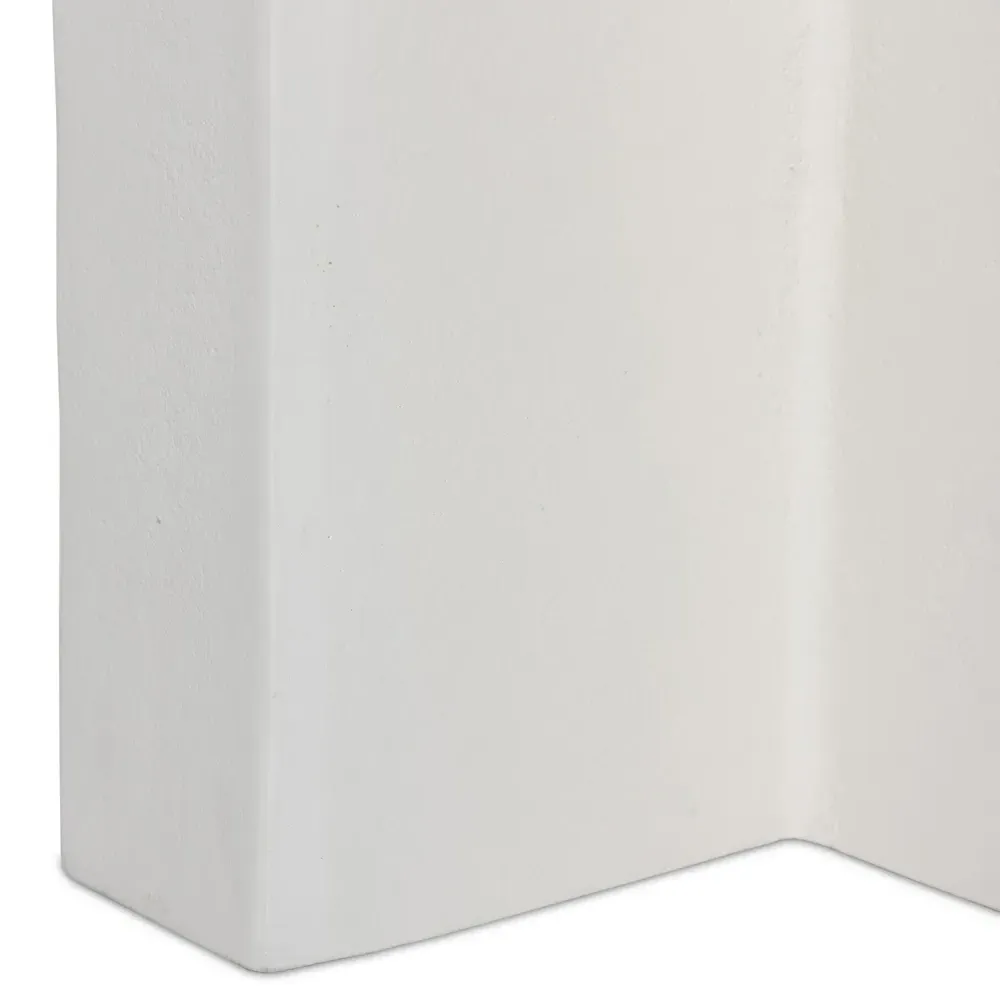 Hanne Square Outdoor End Table - White, Aluminum