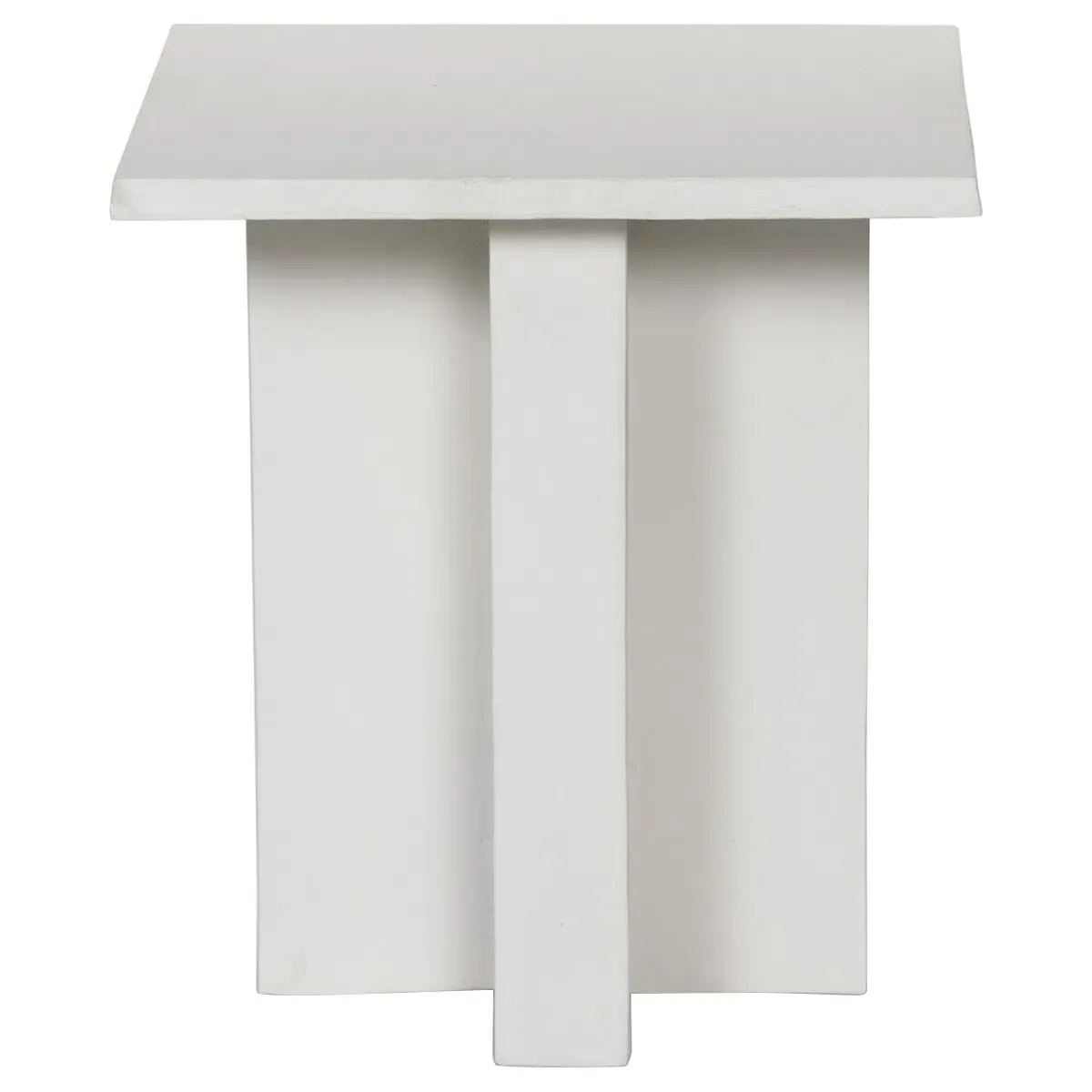 Hanne Square Outdoor End Table - White, Aluminum image