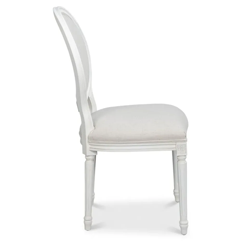 Hara French Dining Chair - Cream, Walnut