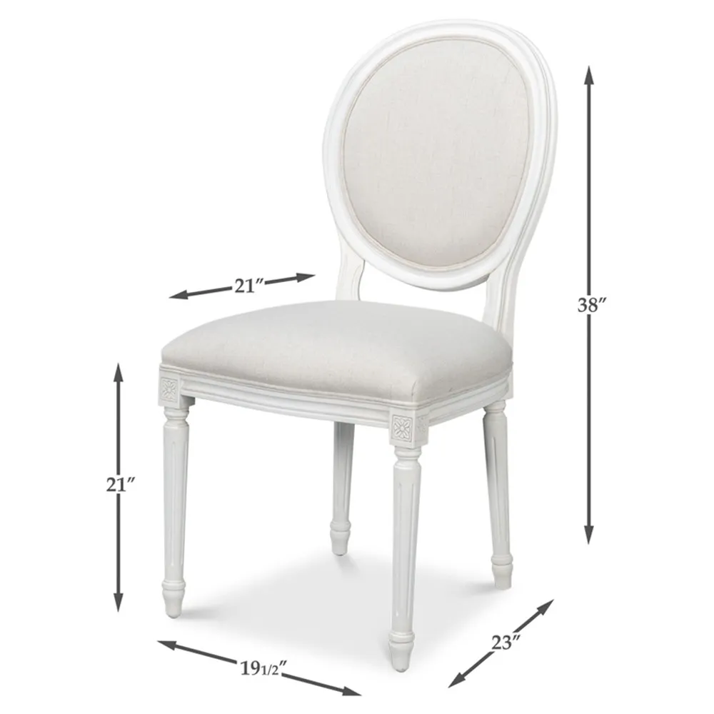 Hara French Dining Chair - Cream, Walnut