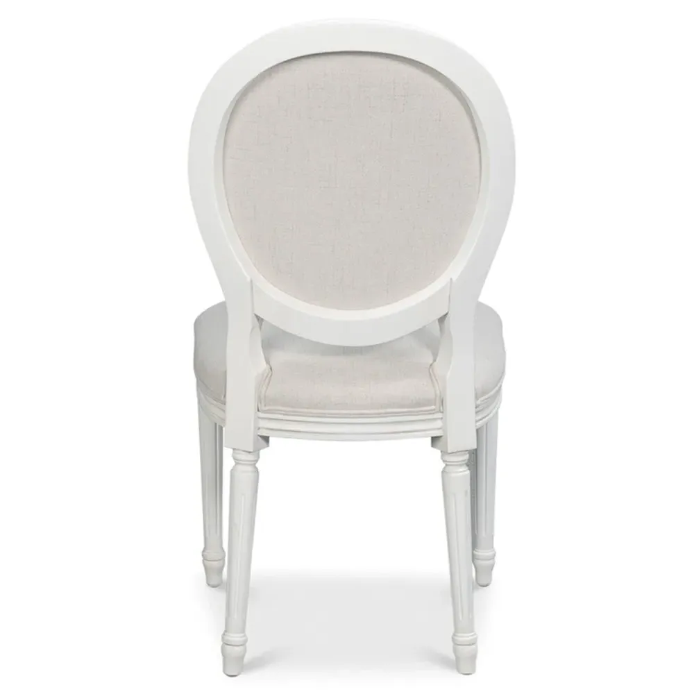 Hara French Dining Chair - Cream, Walnut