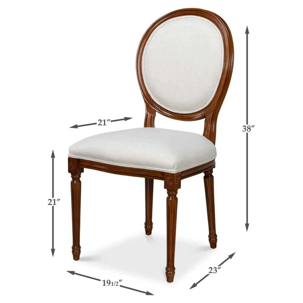 Hara French Dining Chair - Cream, Walnut