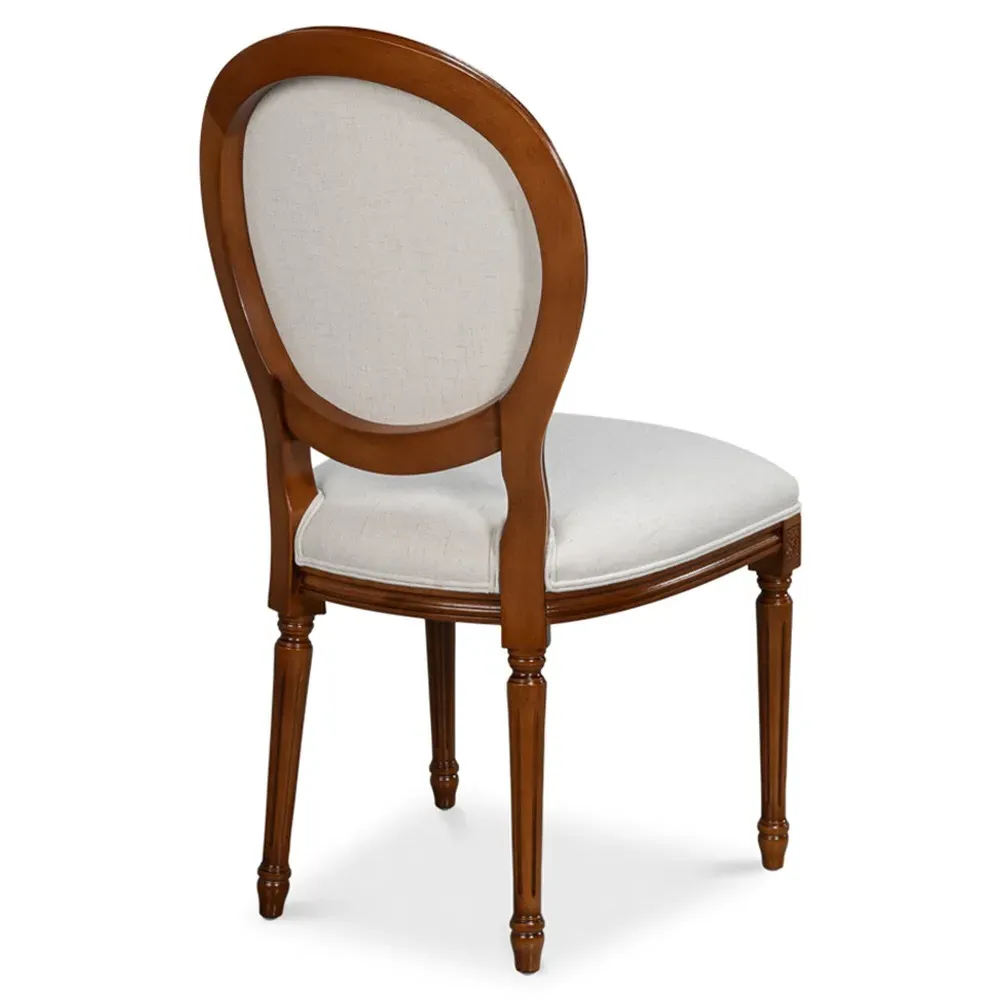 Hara French Dining Chair - Cream, Walnut